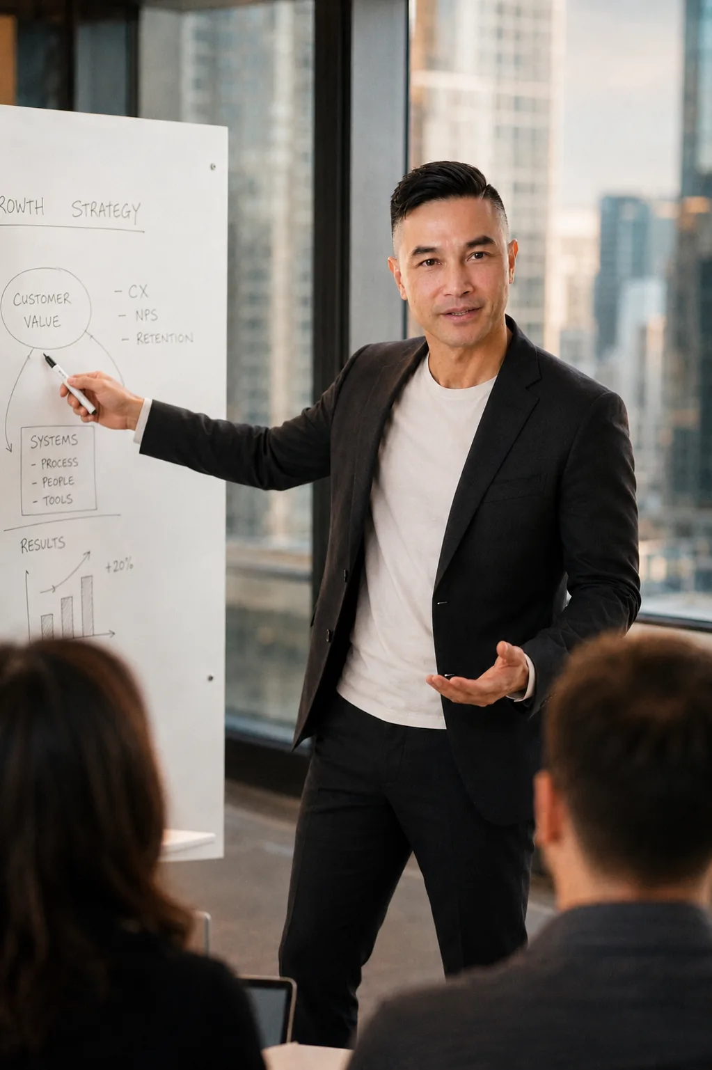 Michael Le facing his fears in public speaking. Training, presenting, leading the room. The skill that opens doors.